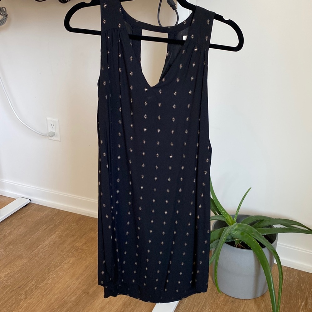 Old Navy black patterned tank dress knee length